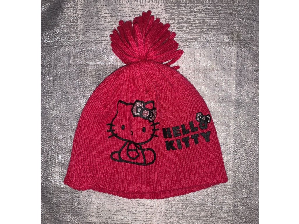 Pletená čepice Hello kitty  vel. 116